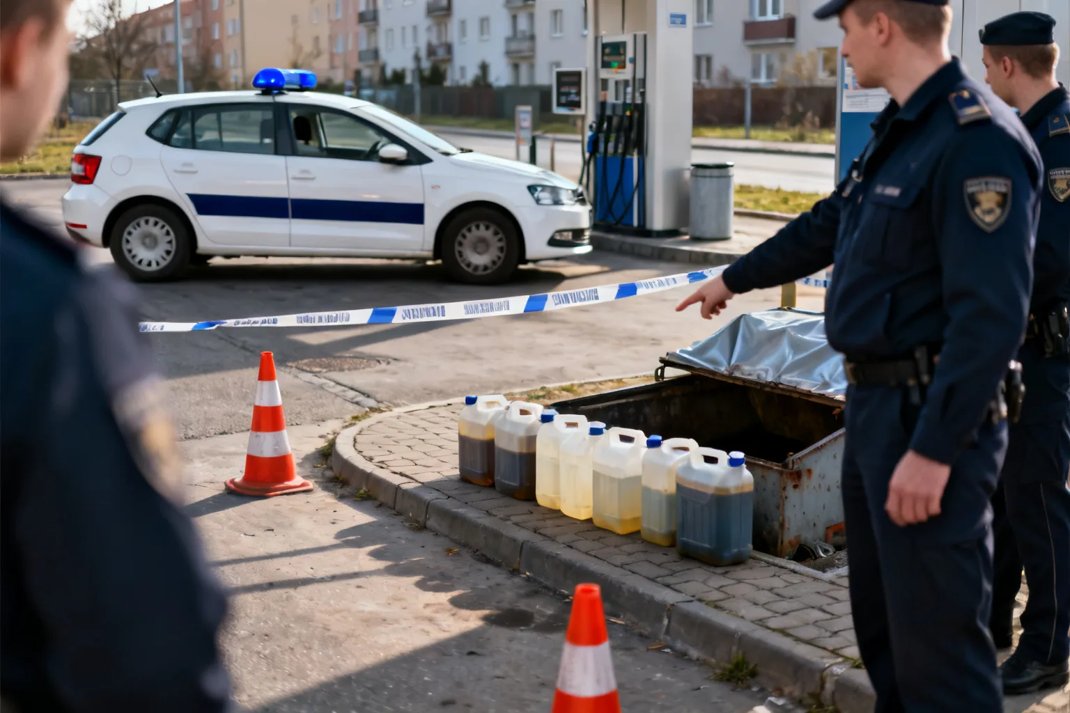 Zatrzymano 21-latka podejrzanego o kradzież około 500 l oleju napędowego