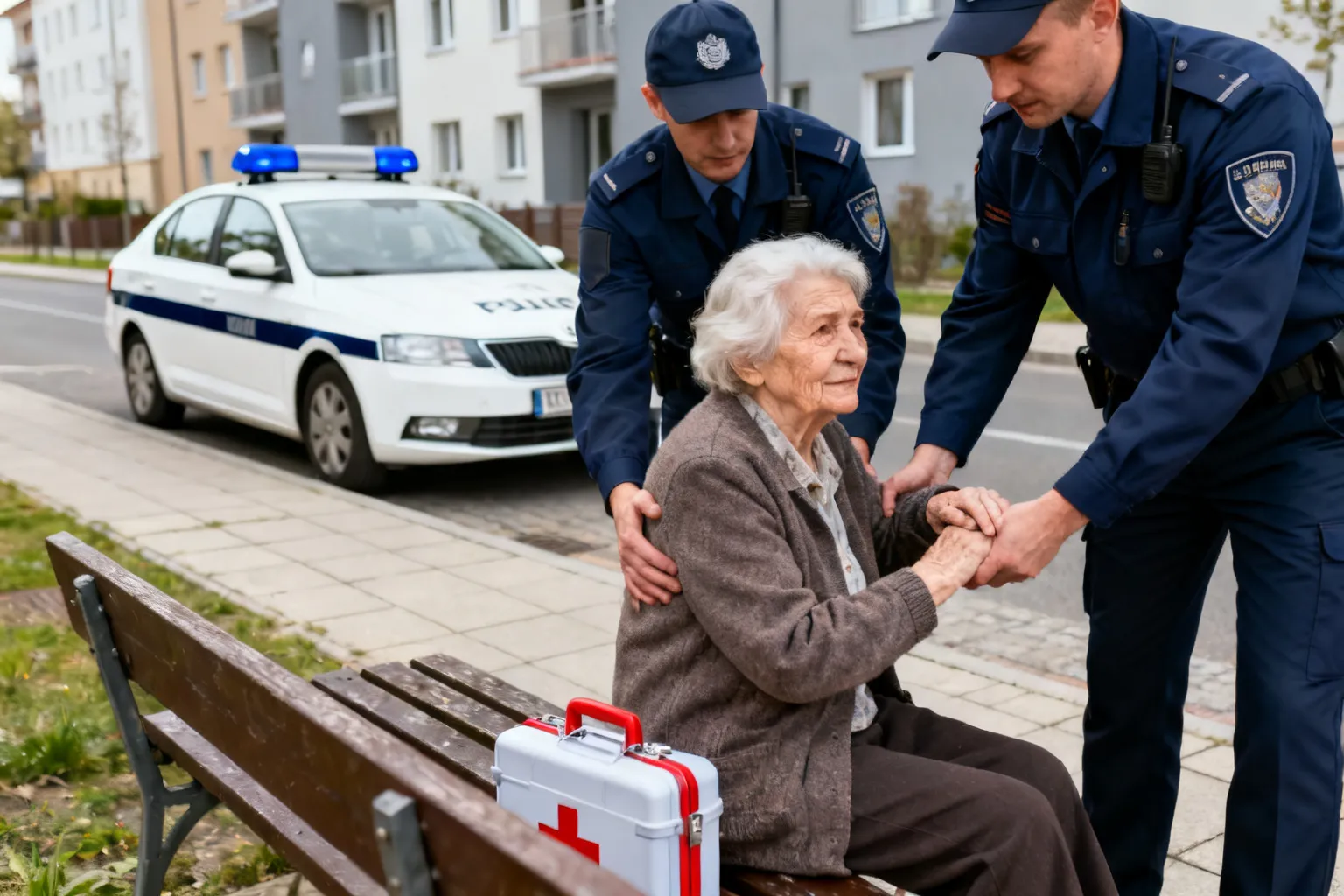 Policjanci z Wrocławia pomogli rannej 85‑latce po upadku